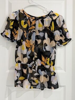 Who What Wear Floral Peplum Top